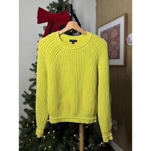 J. Crew Neon Yellow Chunky Ribbed Sweater